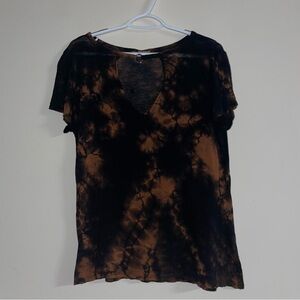 Bleach Tie-Dye Black Women's Top